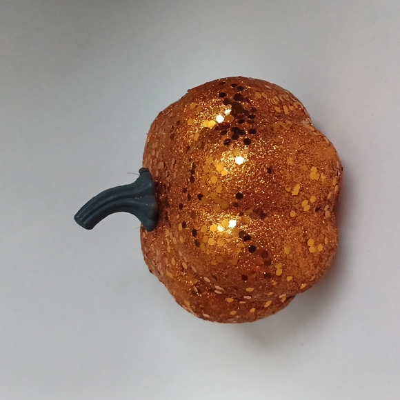 Sparkly Light up Jack-o'-lantern Pumpkin Halloween Decoration Orange Glitter - Picture 5 of 17